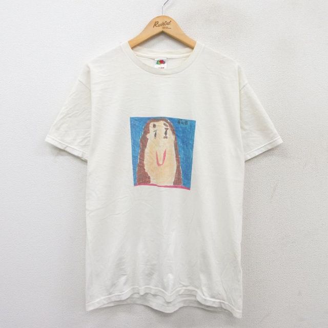 L★古着 フルーツオブザルーム 半袖 ビンテージ Tシャツ メンズ 00年代 00s 似顔絵 白 ホワイト 25jul28 中古