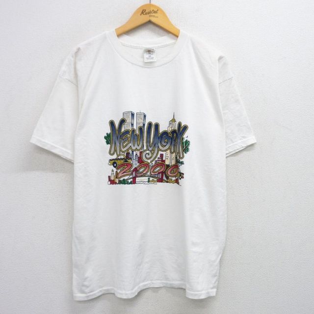 フルーツオブザルーム 00s 半袖Tシャツ ニューヨーク ホワイト XL | 古着