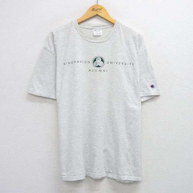 【50%OFF】チャンピオン 90s 半袖Tシャツ BINGHAMTON グレー XL | 古着