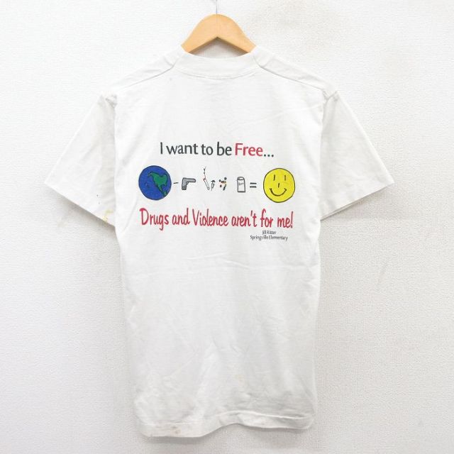 【50%OFF】M★古着 フルーツオブザルーム 半袖 ビンテージ Tシャツ メンズ 90年代 90s DARE クルーネック 白 ホワイト 25jul28 中古