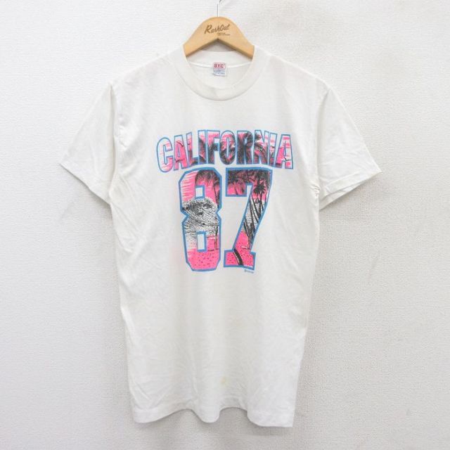 80s 半袖Tシャツ カリフォルニアサーファー ホワイト M | 古着