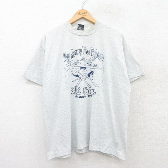 フルーツオブザルーム 90s 半袖Tシャツ スキー グレー XL | 古着