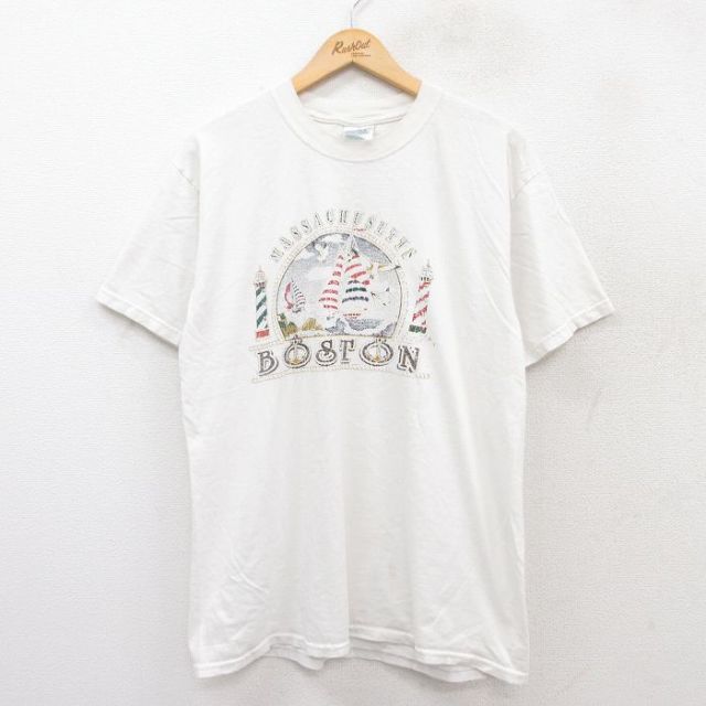 00s 半袖Tシャツ ヨット ホワイト L | 古着