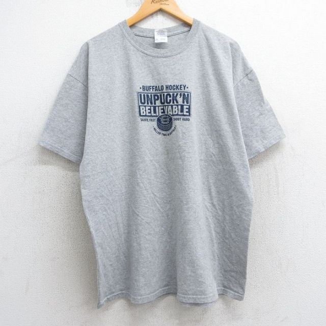 00s 半袖Tシャツ バッファロー ホッケー グレー XL | 古着