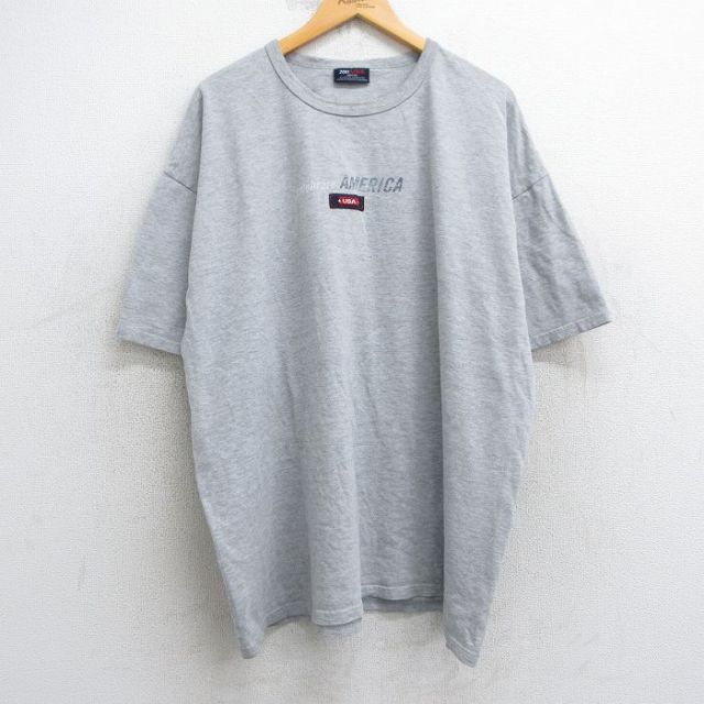 【50%OFF】XL★古着 半袖 ビンテージ Tシャツ メンズ 00年代 00s アメリカ 大きいサイズ クルーネック グレー 霜降り 25jul29 中古