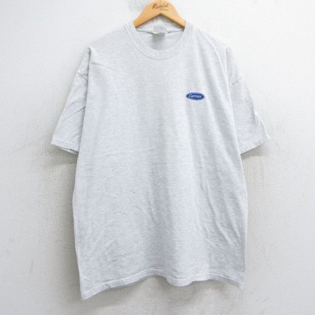 XL★古着 ヘインズ Hanes 半袖 ビンテージ Tシャツ メンズ 00年代 00s carrier クルーネック 薄グレー 霜降り 25jul29 中古