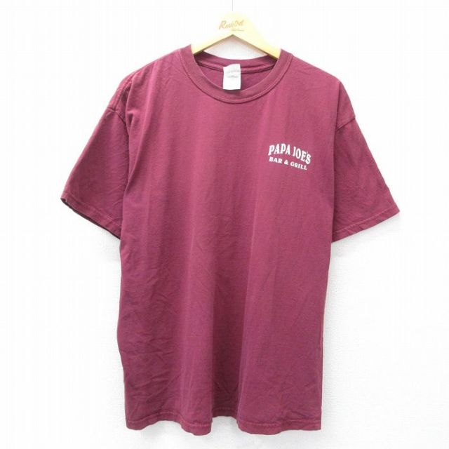00s 半袖Tシャツ パパジョーズ バーガンディ XL | 古着