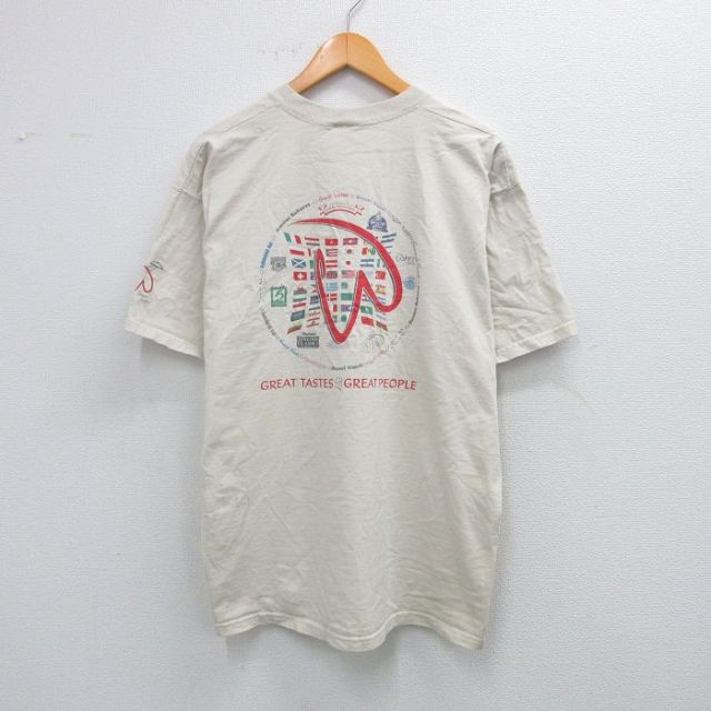 フルーツオブザルーム 90s 半袖Tシャツ ウェグマンズ国旗 ベージュ XL | 古着