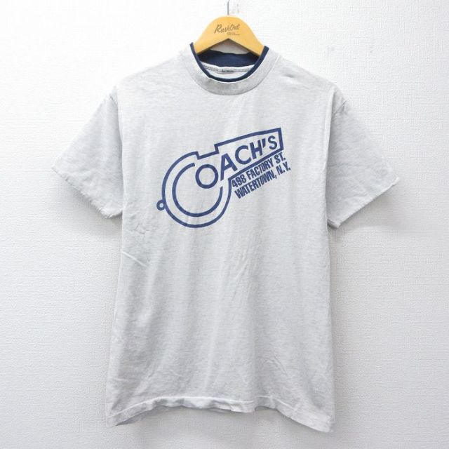 90s 半袖Tシャツ COACHS 薄グレー M | 古着