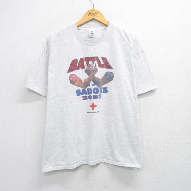 00s 半袖Tシャツ 企業広告 グレー XL | 古着