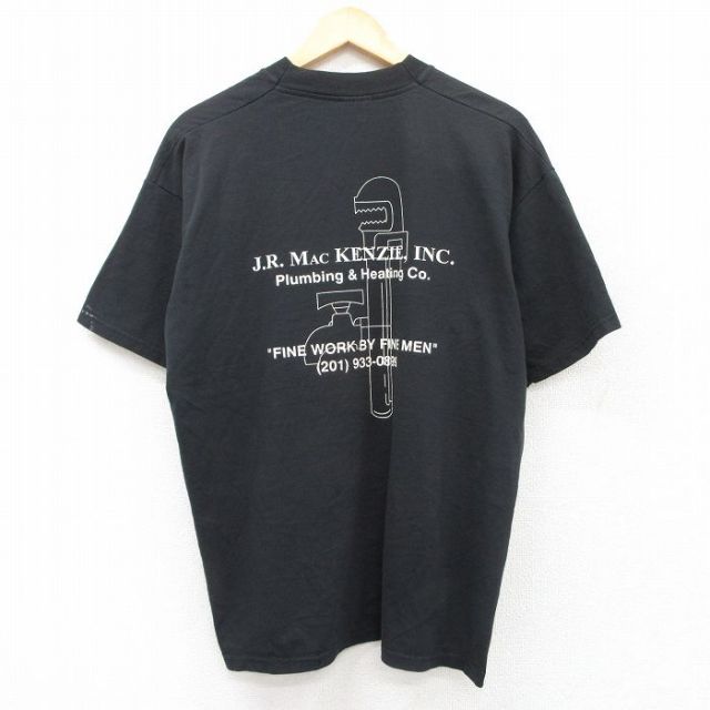 XL★古着 フルーツオブザルーム 半袖 ビンテージ Tシャツ メンズ 00年代 00s JR MAC KENZIE クルーネック 黒 ブラック 25jul31 中古