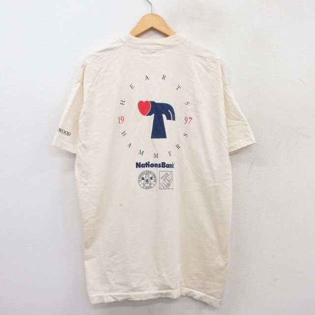 フルーツオブザルーム 90s 半袖Tシャツ ハンマー 生成り ベージュ XL | 古着
