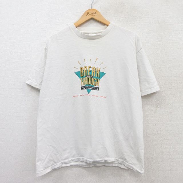 90s 半袖Tシャツ BREAK ON THROUGH ホワイト XL | 古着
