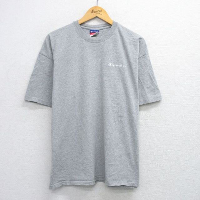 【50%OFF】チャンピオン 00s 半袖Tシャツ ワンポイントロゴ グレー XL | 古着