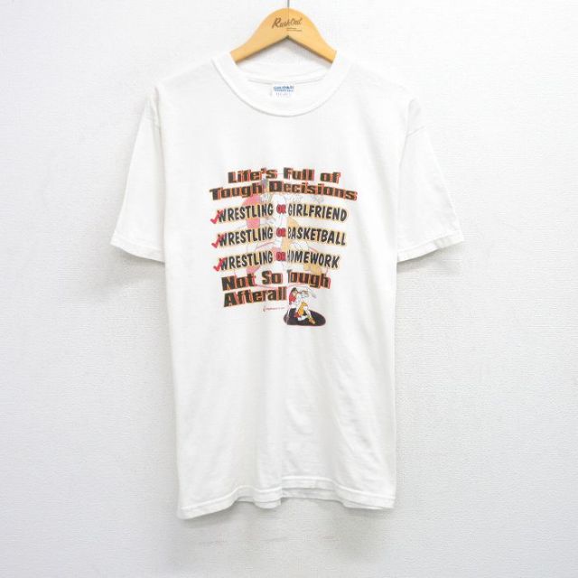 00s 半袖Tシャツ レスリング ホワイト L | 古着