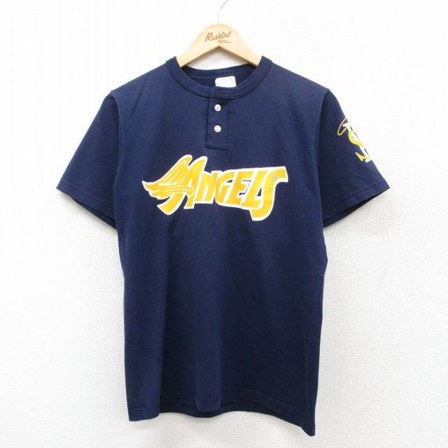 90s 半袖Tシャツ ANGLESプリント ネイビー M | 古着