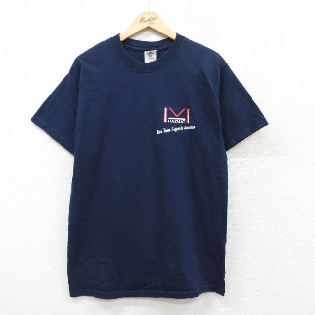 フルーツオブザルーム 00s 半袖Tシャツ HAZMAT ネイビー L | 古着