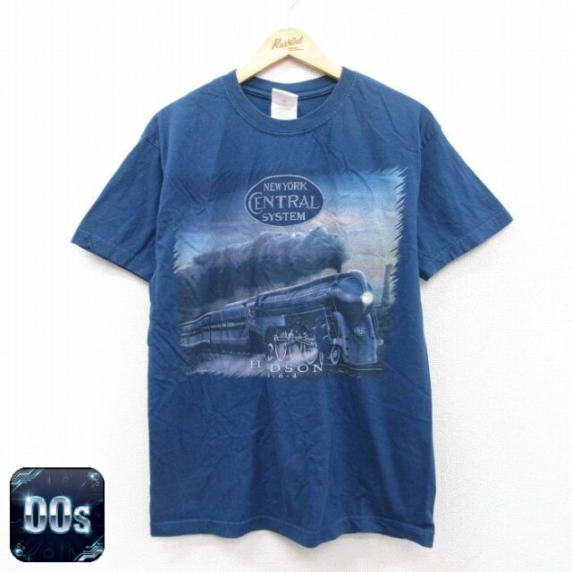 00s 半袖Tシャツ 機関車 ネイビー L | 古着