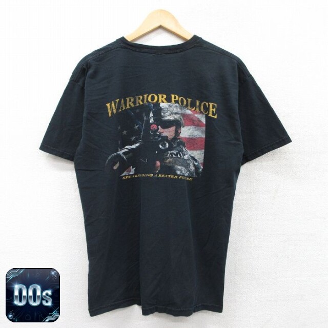 00s 半袖Tシャツ WARRIOR POLICE ブラック L | 古着
