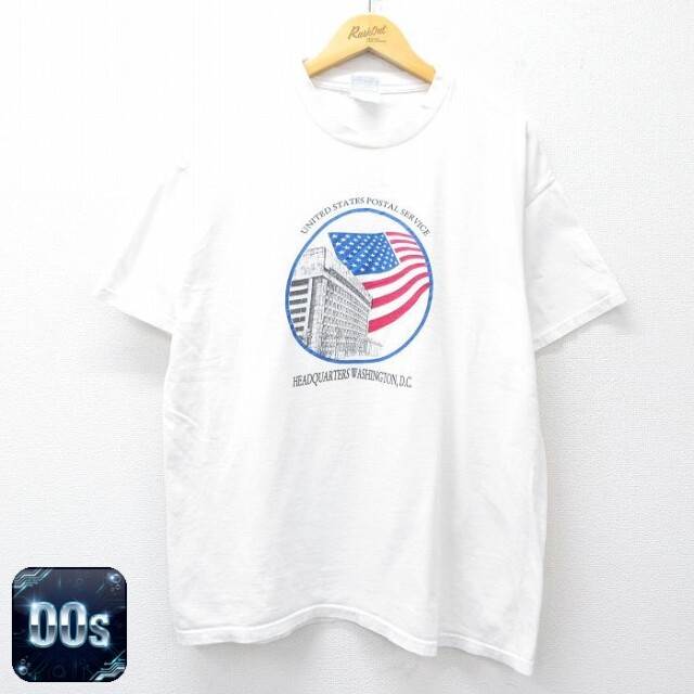 ヘインズ 00s 半袖Tシャツ 星条旗郵便局 ホワイト XL | 古着