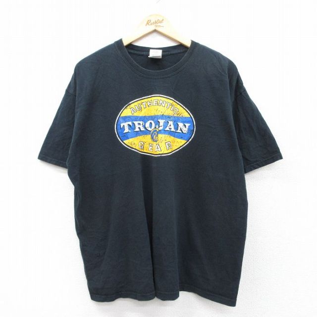 00s 半袖Tシャツ TROJANプリント ブラック XL | 古着