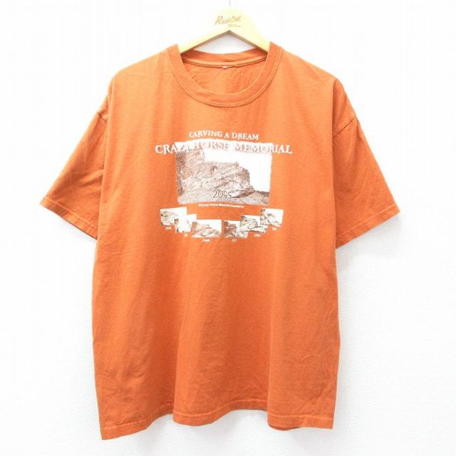 90s 半袖Tシャツ クレイジーホースメモリアル オレンジ XL | 古着