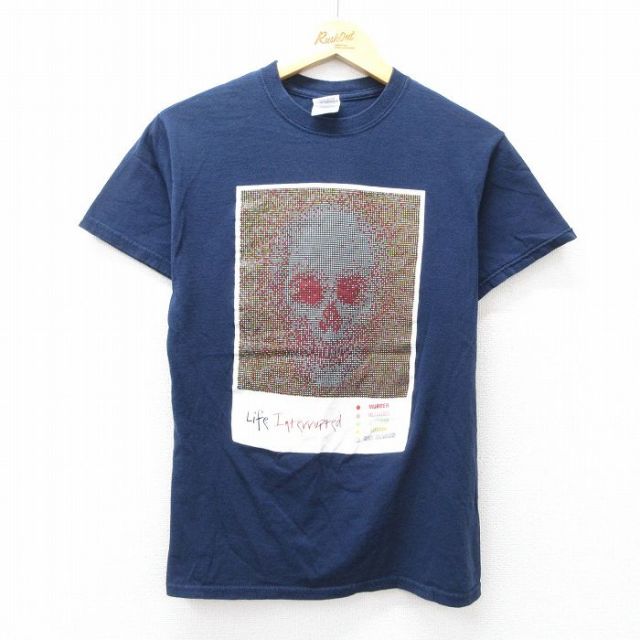 【50%OFF】00s 半袖Tシャツ スカル ネイビー S | 古着