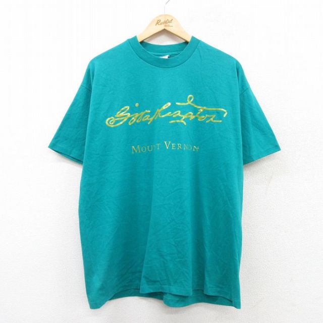 ヘインズ 90s 半袖Tシャツ マウントバーノン グリーン XL | 古着