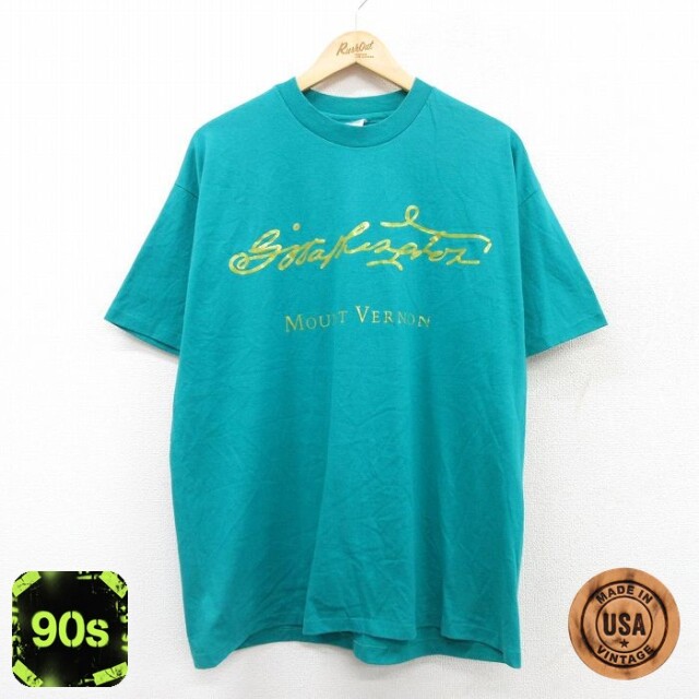 ヘインズ 90s 半袖Tシャツ マウントバーノン グリーン XL | 古着