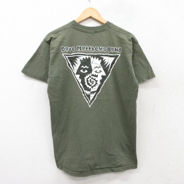 【50%OFF】L★古着 フルーツオブザルーム 半袖 ビンテージ ロック バンド Tシャツ メンズ 00年代 00s ディヴマシューズバンド コットン クルーネック 濃緑 グリーン 【spe】 25aug02 中古