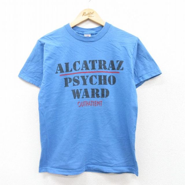 S★古着 フルーツオブザルーム 半袖 ビンテージ Tシャツ メンズ 00年代 00s ALCATRAZ PSYCHO WARD コットン クルーネック 青 ブルー 25aug02 中古
