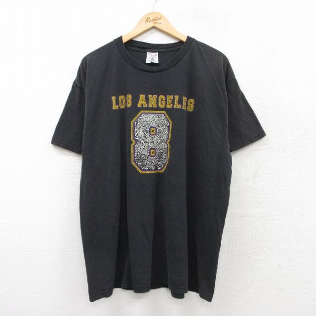 90s 半袖Tシャツ ロサンゼルス8 ブラック XL | 古着