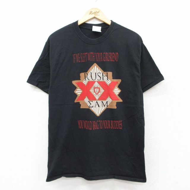 L★古着 半袖 Tシャツ メンズ シグマアルファミュー コットン クルーネック 黒 ブラック 25aug02 中古