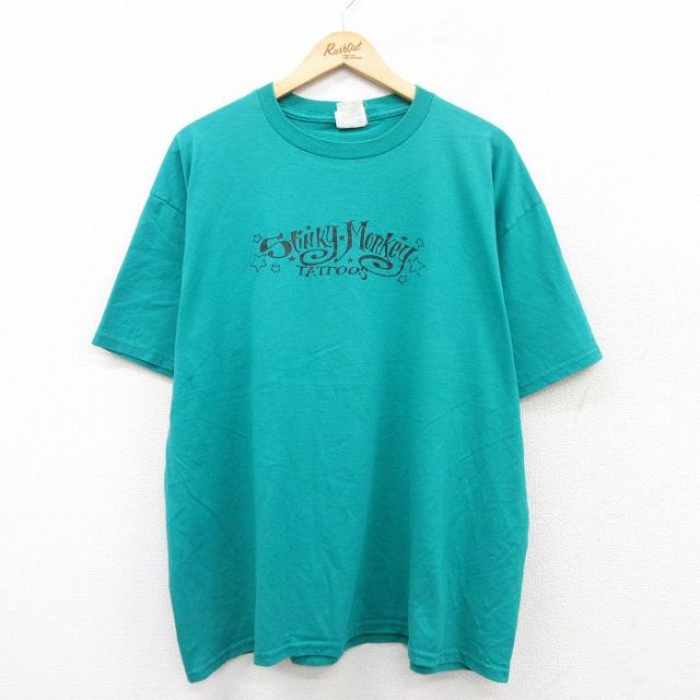 00s 半袖Tシャツ サル ライトブルー XL | 古着