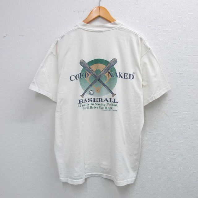 COED NAKED 90s 半袖Tシャツ 野球 ホワイト XL | 古着
