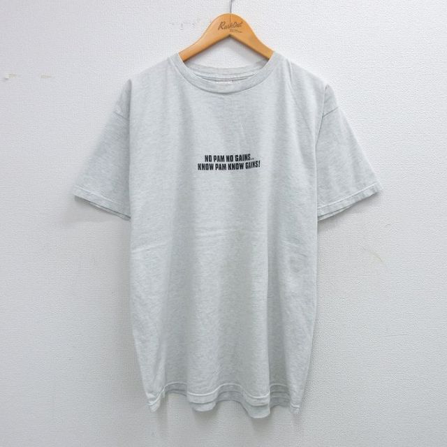 フルーツオブザルーム 00s 半袖Tシャツ NO PAMメッセージ グレー XL | 古着