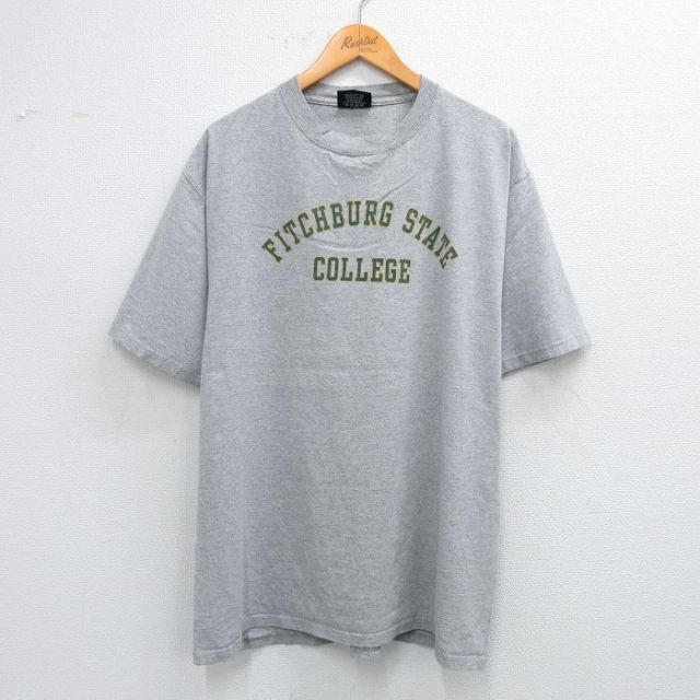 【50%OFF】XL★古着 ジャンスポーツ 半袖 ビンテージ Tシャツ メンズ 00年代 00s FITCHBURG グレー 霜降り 25aug02 中古