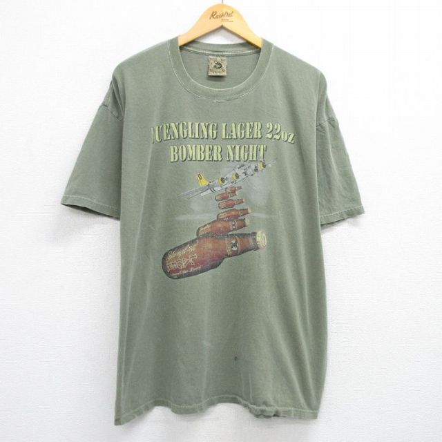 XL★古着 半袖 ビンテージ Tシャツ メンズ 00年代 00s イングリング ビール 大きいサイズ コットン クルーネック 緑系 グリーン 25aug02 中古