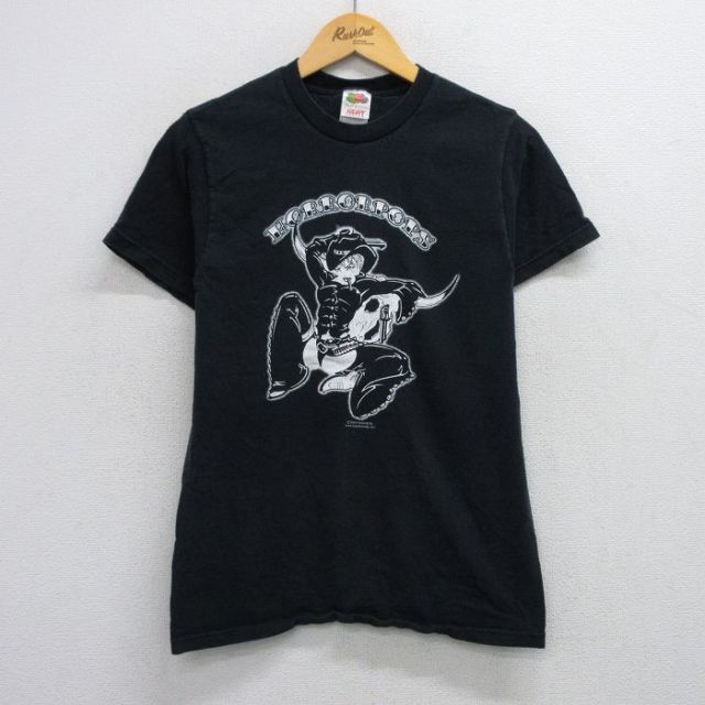 【50%OFF】S★古着 フルーツオブザルーム 半袖 ビンテージ ロック バンド Tシャツ メンズ 00年代 00s HORRORPOPS コットン クルーネック 黒 ブラック 25aug02 中古