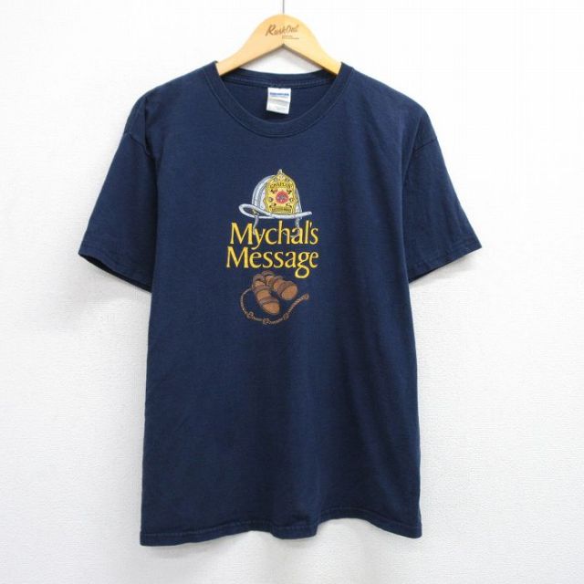 00s 半袖Tシャツ Mychals Message ネイビー XL | 古着