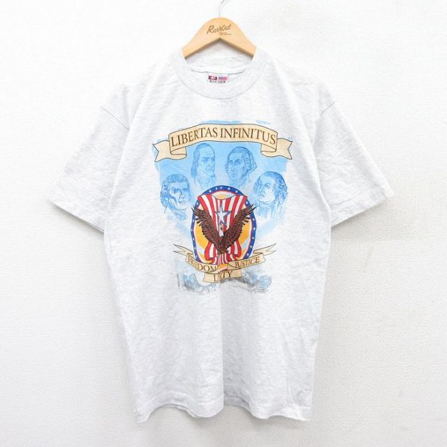 00s 半袖Tシャツ トーマスジェファーソン グレー L | 古着