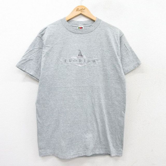 フルーツオブザルーム 00s 半袖Tシャツ フロリダ刺繍 グレー L | 古着