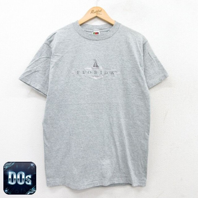 フルーツオブザルーム 00s 半袖Tシャツ フロリダ刺繍 グレー L | 古着