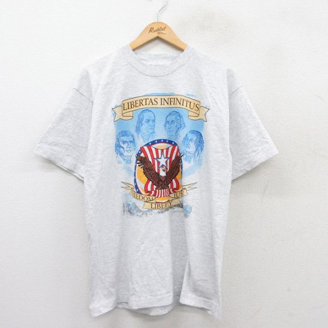 00s 半袖Tシャツ トーマスジェファーソン グレー L | 古着