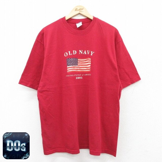 【50%OFF】オールドネイビー 00s 半袖Tシャツ 星条旗 レッド XL | 古着