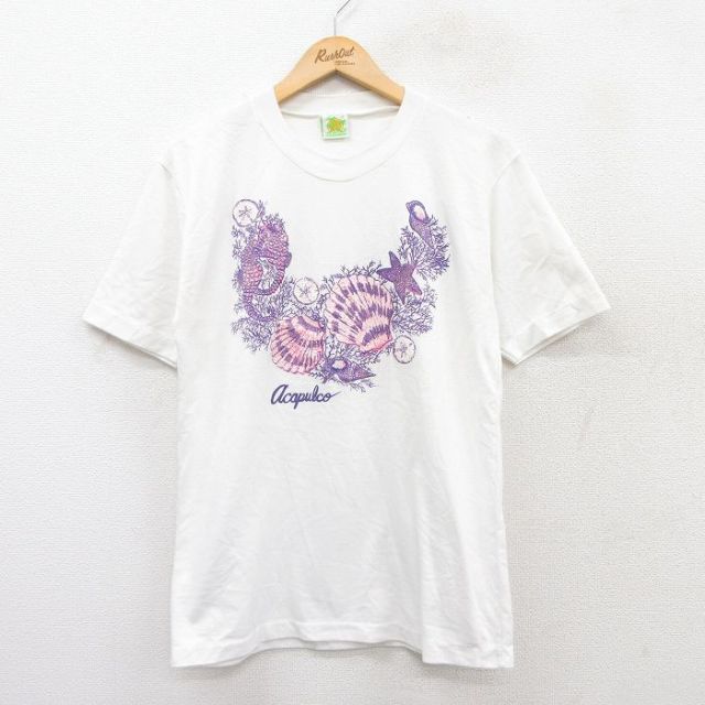 90s 半袖Tシャツ 貝殻 ホワイト M | 古着