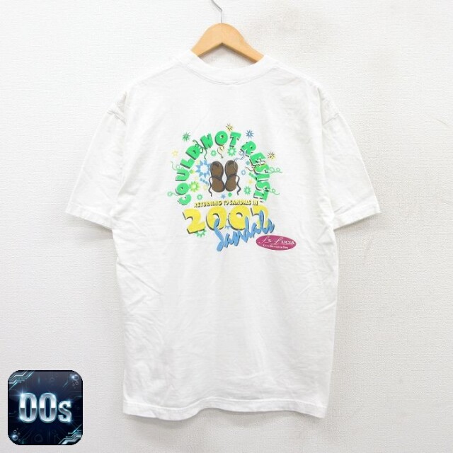 00s 半袖Tシャツ サンダル ホワイト XL | 古着
