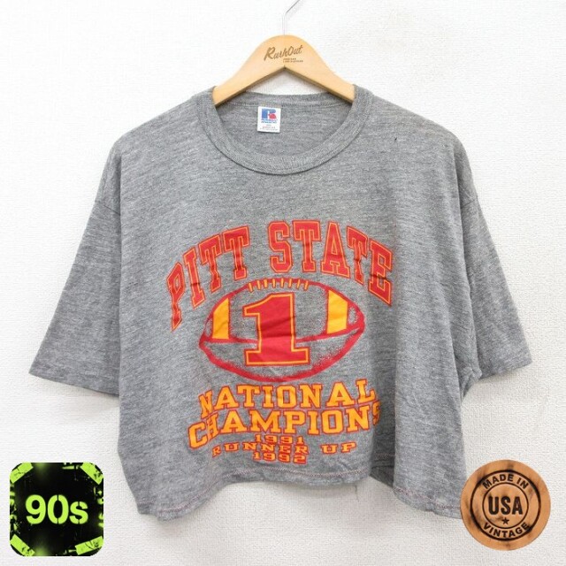 【50%OFF】ラッセル 90s 半袖Tシャツ PITTアメフト グレー XL | 古着