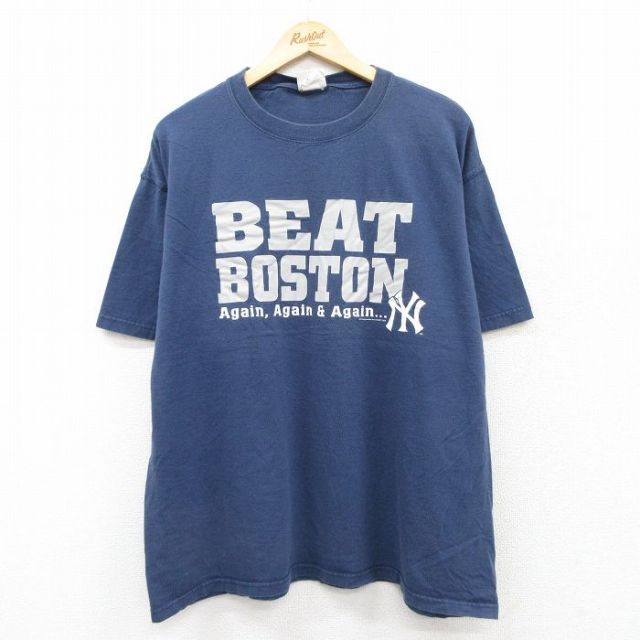 半袖Tシャツ NEW YORK YANKEESプリント ネイビー XL | 古着