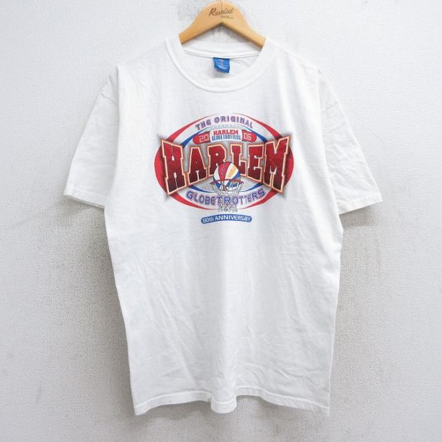 ハーレムグローブトロッターズ 00s 半袖Tシャツ バスケットボール ホワイト L | 古着